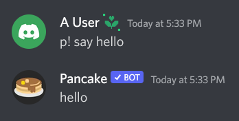 Pancake responding to a command